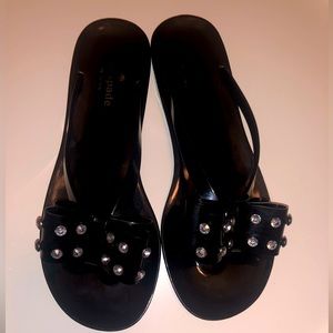 Kate Spade Women's Black France Jelly Flat Sandals